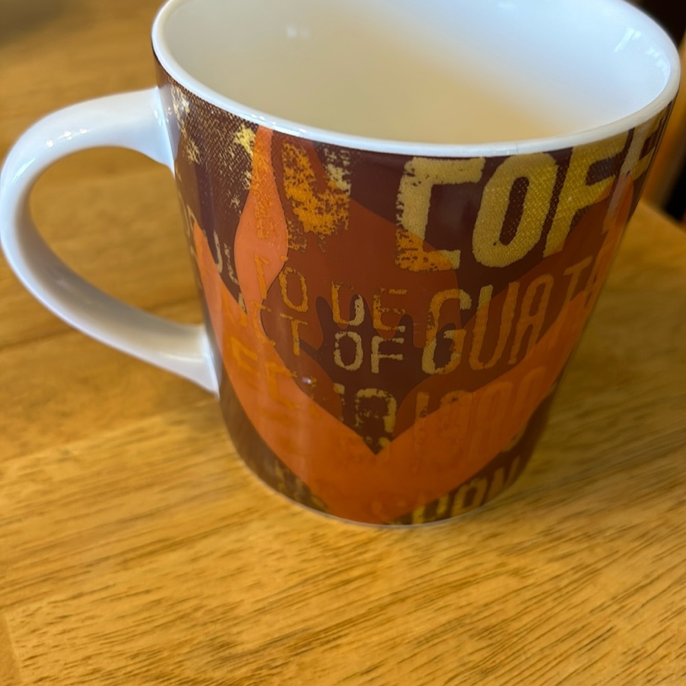 Starbucks Guatemala Coffee Tea Mug Cup 2006 Collectors Orange Brown